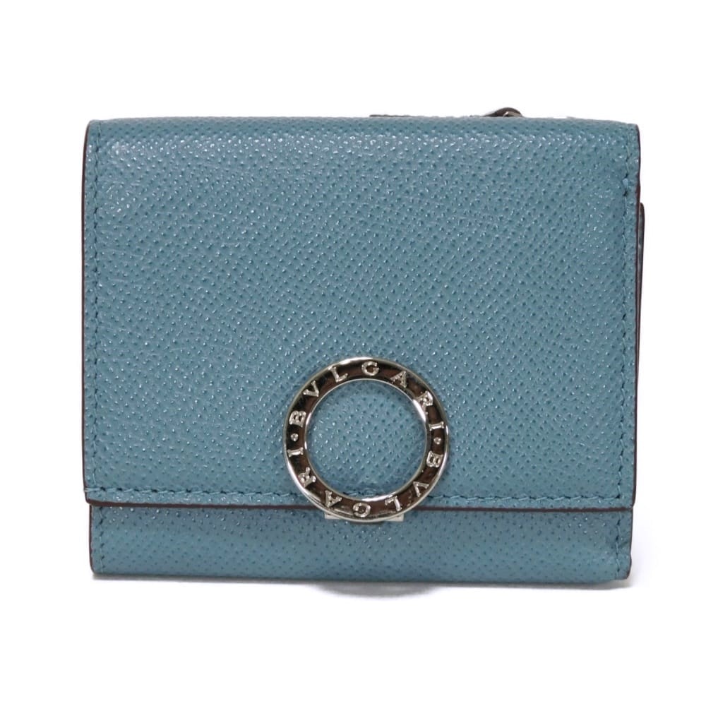 BVLGARI ブルガリ クリップ コンパクト ウォレット トリフォールド ボルドー バイカラー 札入れ カードケース コインケース RFID ICチップ ブルガリブルガリ ナイアガラサファイアブルー 三つ折り財布