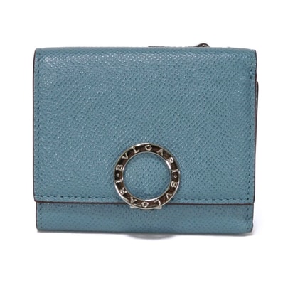 BVLGARI ブルガリ クリップ コンパクト ウォレット トリフォールド ボルドー バイカラー 札入れ カードケース コインケース RFID ICチップ ブルガリブルガリ ナイアガラサファイアブルー 三つ折り財布