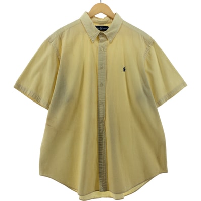 古着 ラルフローレン Ralph Lauren CLASSIC FIT クラシックフィット シアサッカー 半袖 ボタンダウン ストライプシャツ メンズXXL相当/eaa535582