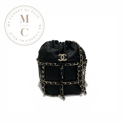 シャネル CHANEL バッグ ショルダーバッグ ブラック ゴールド ココマーク チェーンバック 巾着