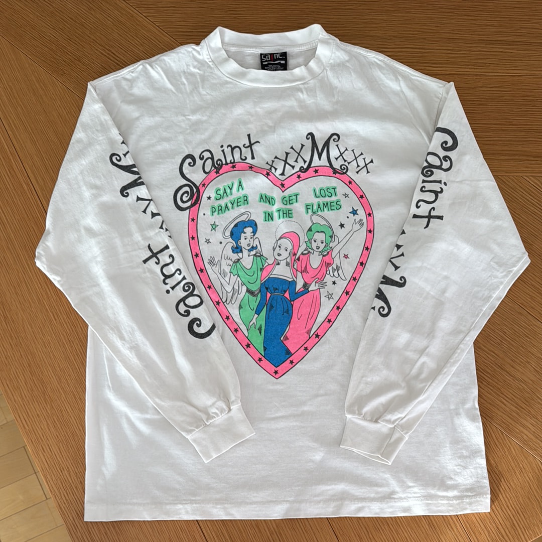 SAINT Mxxxxxx 24SS LS Tee Pink Heart "White"