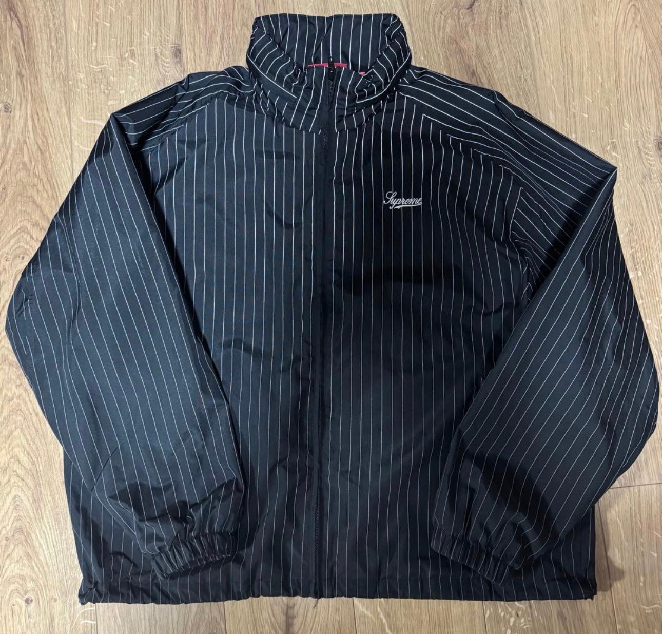 Supreme Reflective Pinstripe Track Jacket "Black"