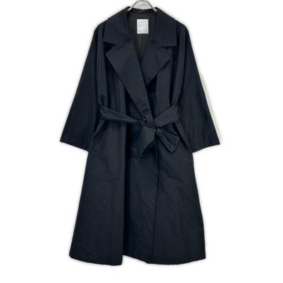 クルチアーニ CDM4501 ブラック シルク ベルト付き ロングコート 38