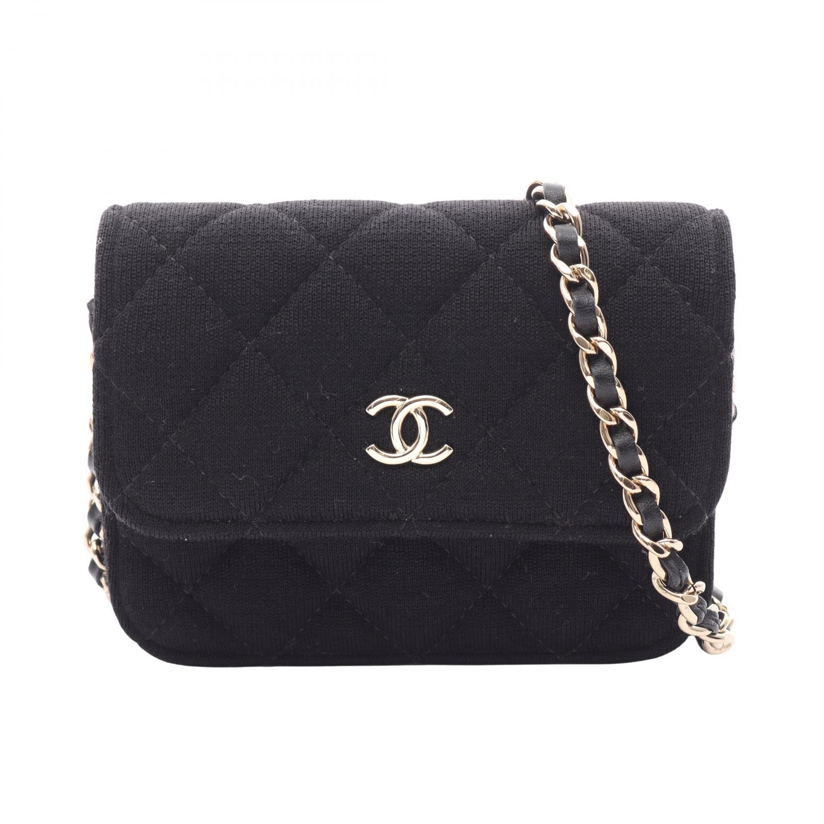 シャネル CHANEL ミニミニマトラッセ ショルダーバッグ バッグ コットン レディース ブラック系 【中古】