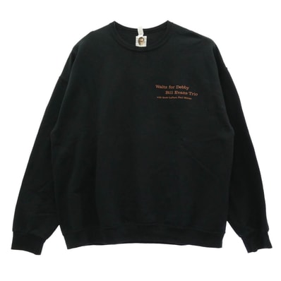 WACKO MARIA ワコマリア スウェット Bill Evans waltz for debby CREW NECK SWEAT SHIRT ビル・エヴァンス エンブロイダリー クルーネック スウェット トレーナー ブラック系 XXL【中古】