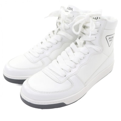 極美品 プラダ ハイカットスニーカー ホワイト メンズ 6 1T638M