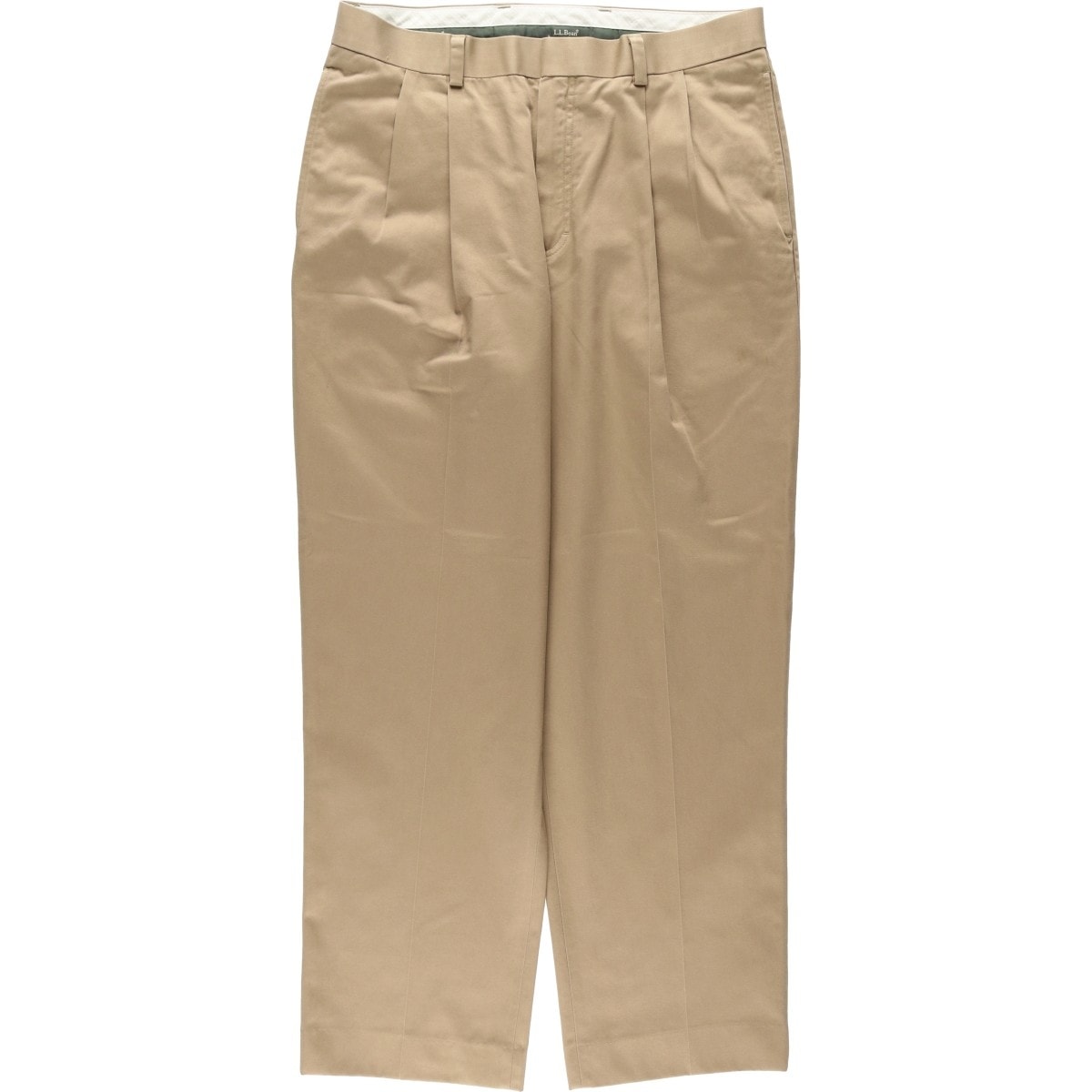 ほぼ未使用 80S～90S USA製 L.L. Bean ツータック チノパンツ D (傷や汚れあり)】古着 90~00年代 エルエルビーン L.L.Bean NATURAL