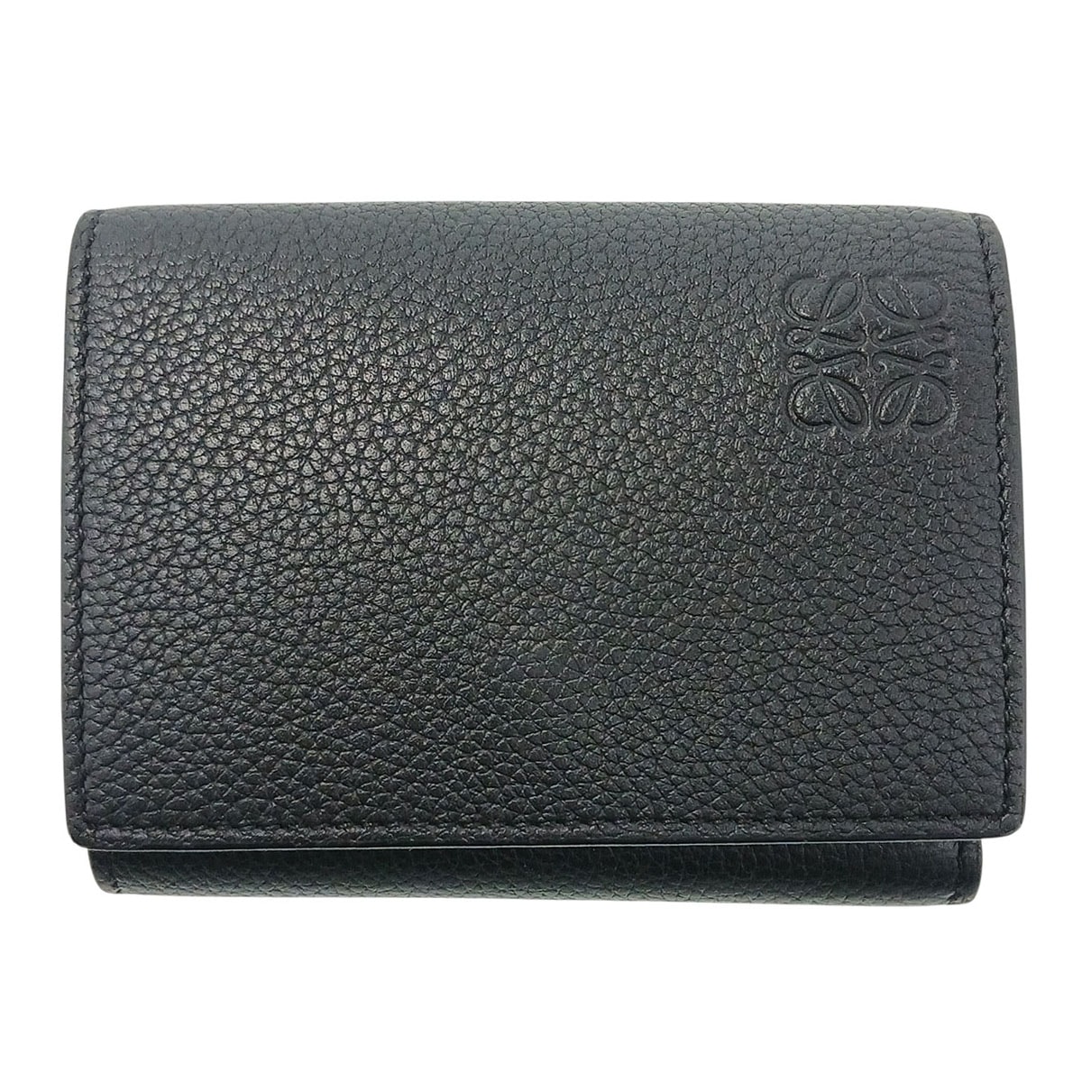 LOEWE ロエベ トライフォールドウォレット 三つ折り財布 C660TR2X02 ブラック レディース【中古】