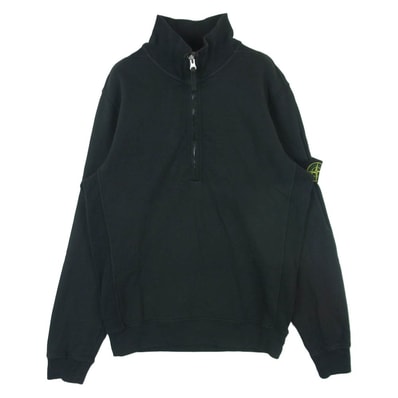 STONE ISLAND ストーンアイランド 24AW 811563420 Half Zip Sweatshirt ワッペンロゴ付き ハーフジップ スウェット チャコール系 S【中古】