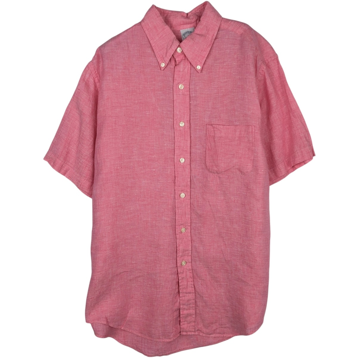 古着 ブルックスブラザーズ Brooks Brothers 半袖 リネン ボタンダウンシャツ メンズL相当/eaa639534