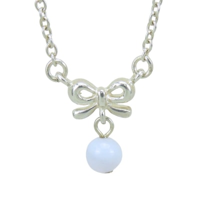【中古】 クレージュ ネックレス シルバー925 約2.6g シルバー リボン 可愛い アクセサリー レディース 女性 courreges