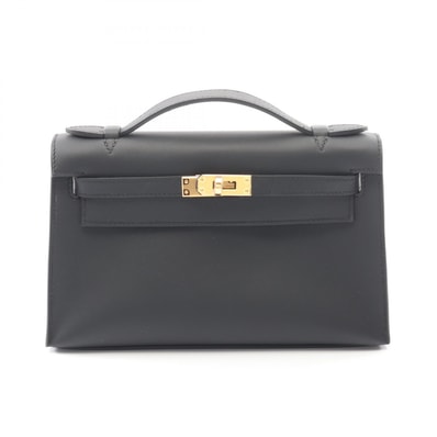エルメス HERMES ポシェットケリー ミニ ハンドバッグ バッグ レザー ヴォースイフト ヴォースイフト K刻印(2025年製造) レディース ブラック系 【中古】