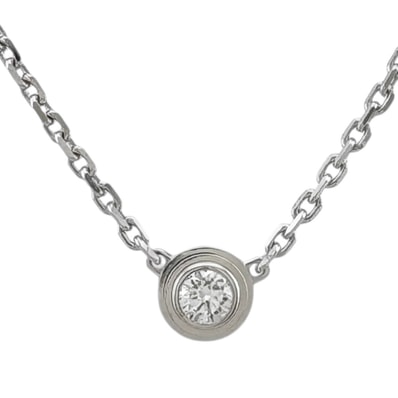 カルティエ ダムールディアマンレジェ 約0.04ct ネックレス 18金 K18ホワイトゴールド ダイヤモンド レディース CARTIER 中古