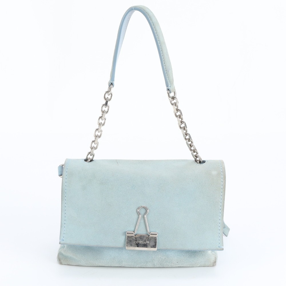オフホワイト バインダー クリップ バッグ チェーンショルダーバッグ