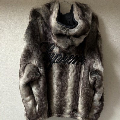Supreme Faux Fur Reversible Hooded Jacket "Black"