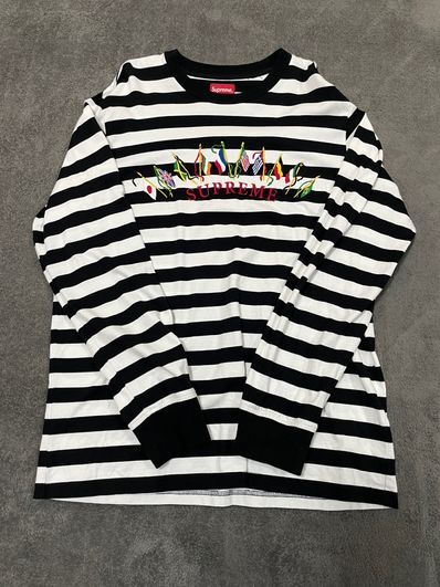 Supreme Flags L/S Top "White Stripe"