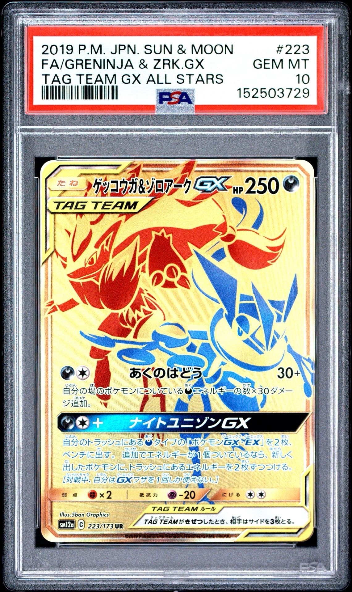ゲッコウガ&ゾロアークGX UR[SM12a 223/173](ハイクラスパック「TAG