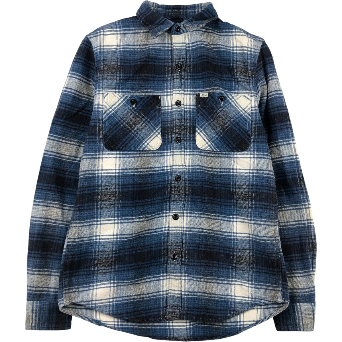 古着 ラルフローレン Ralph Lauren DENIM&SUPPLY デニム&サプライ オンブレチェック 長袖 ライト ネルシャツ レディースS相当/eaa613727