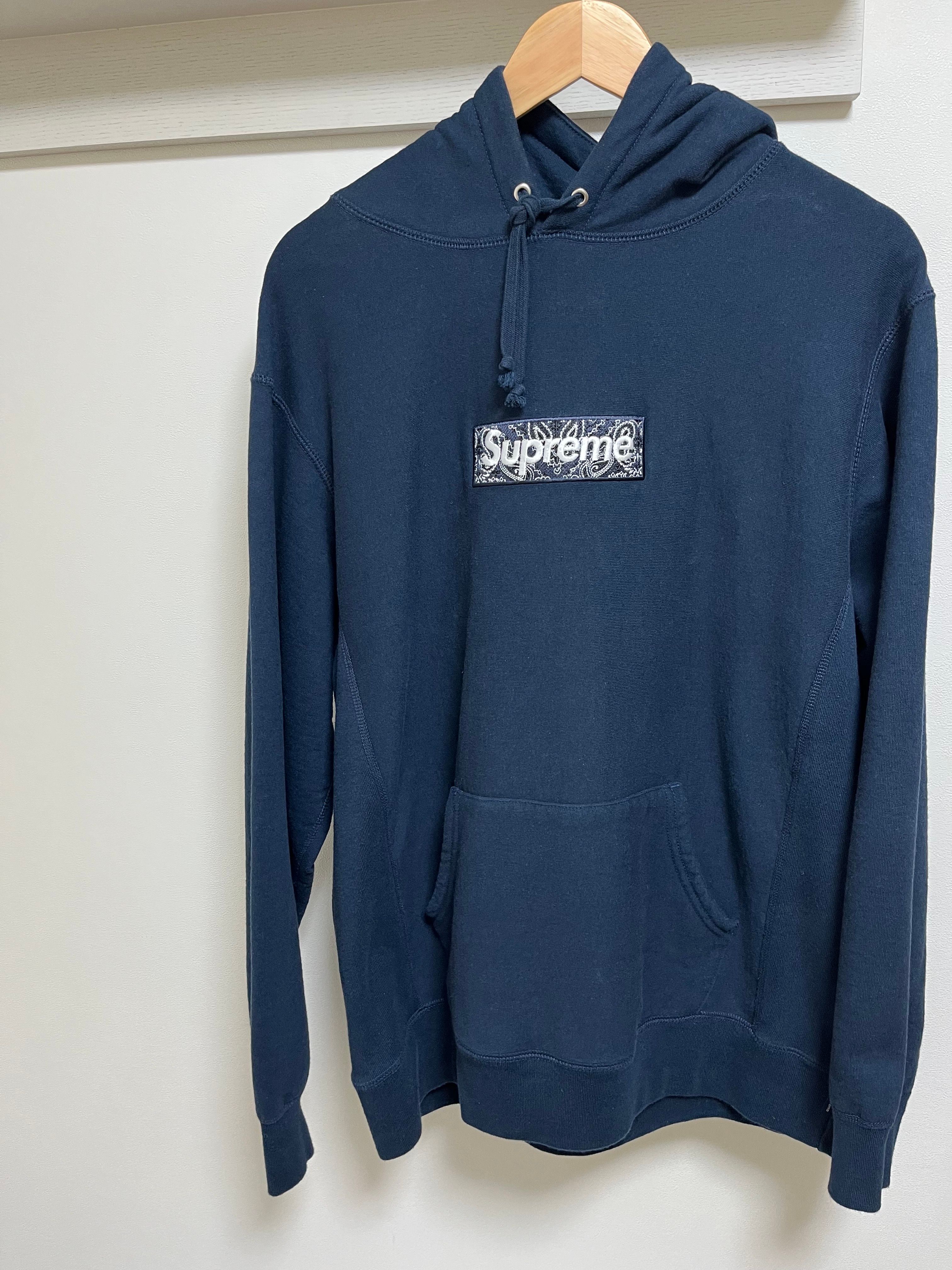 Supreme Bandana Box Logo Hooded Sweatshirt "Navy"