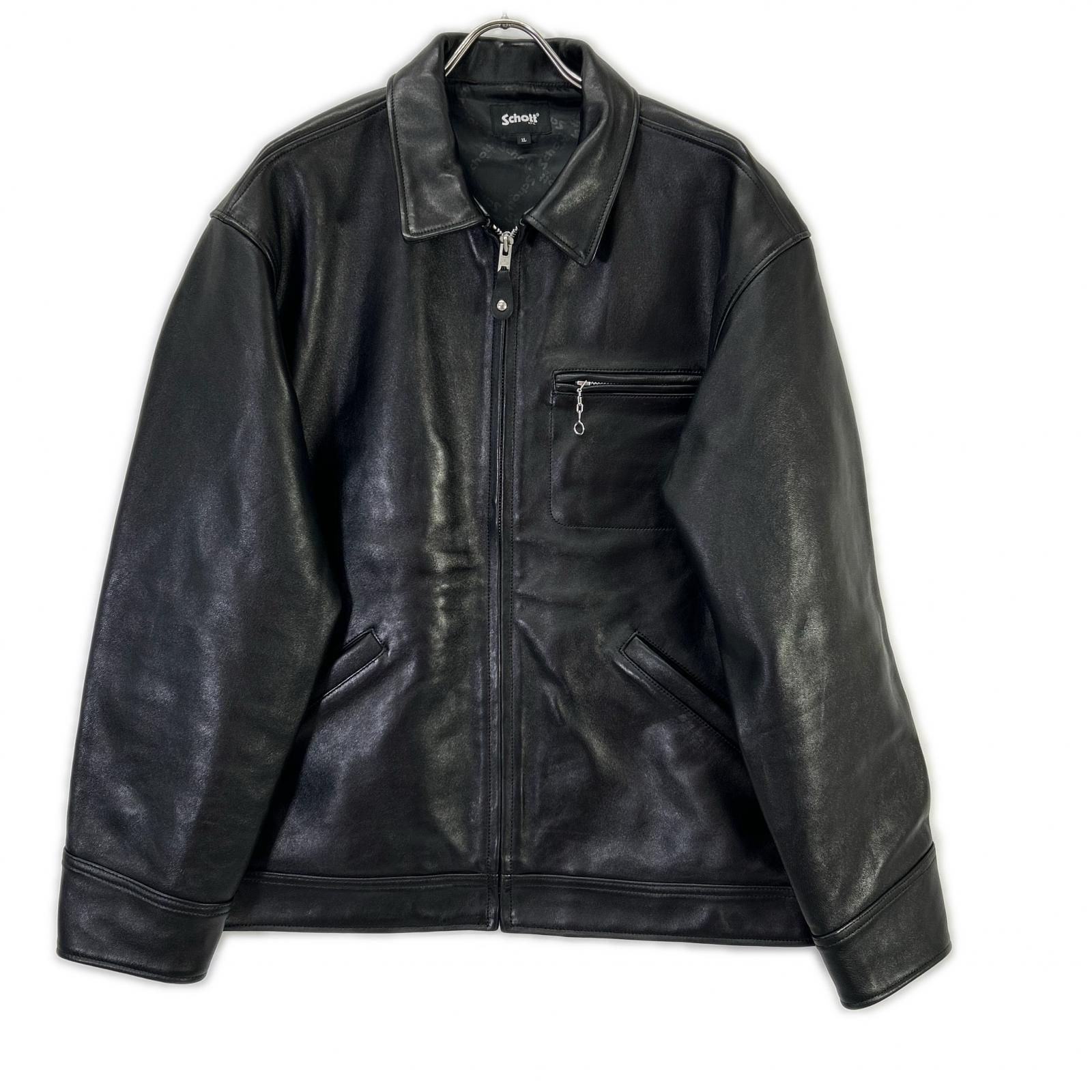 ショット 782-5950014 ブラック ラムレザー トラッカージャケット XL