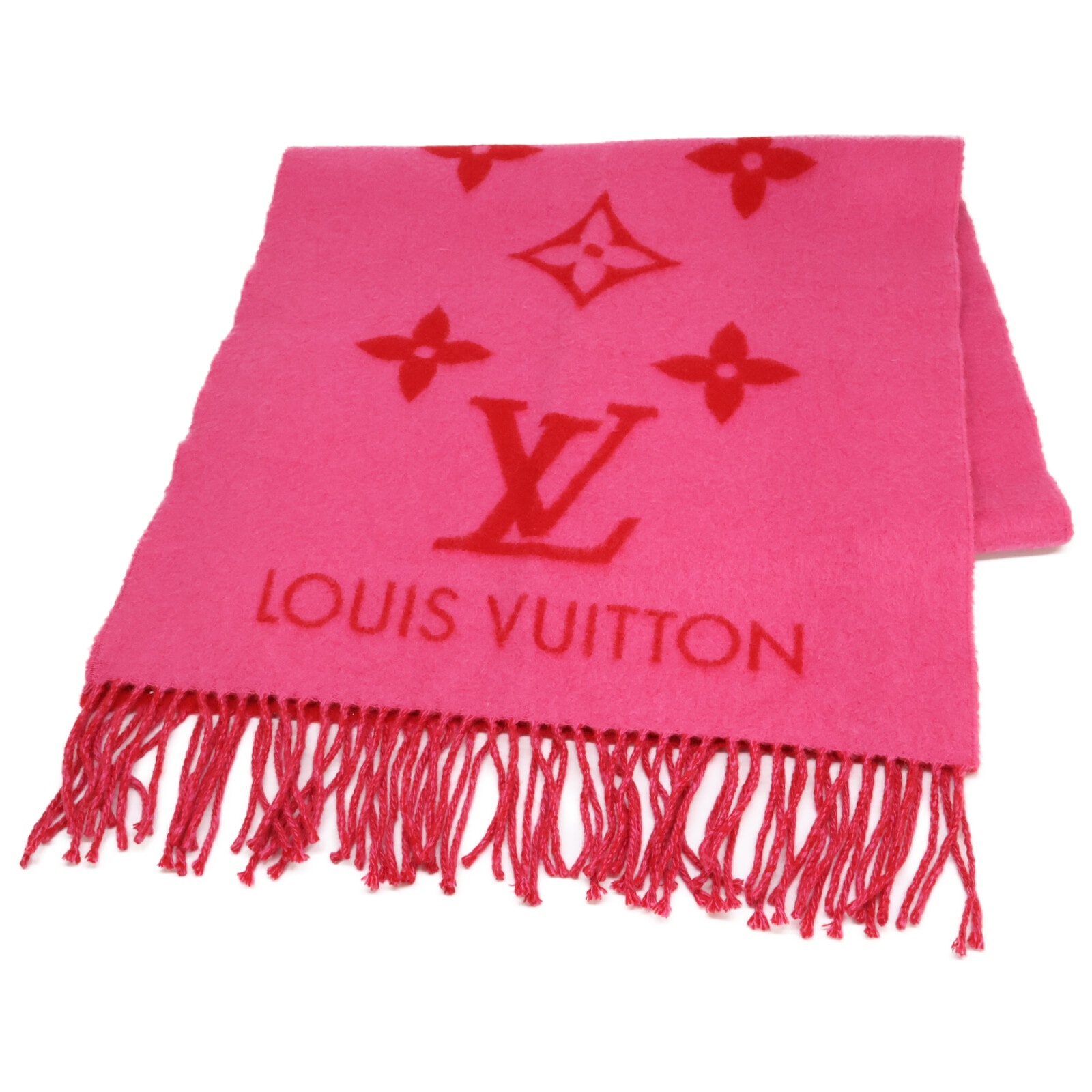 ルイヴィトン 【美品/国内正規】M71124 エシャルプ・レイキャビック カシミヤ フリンジ