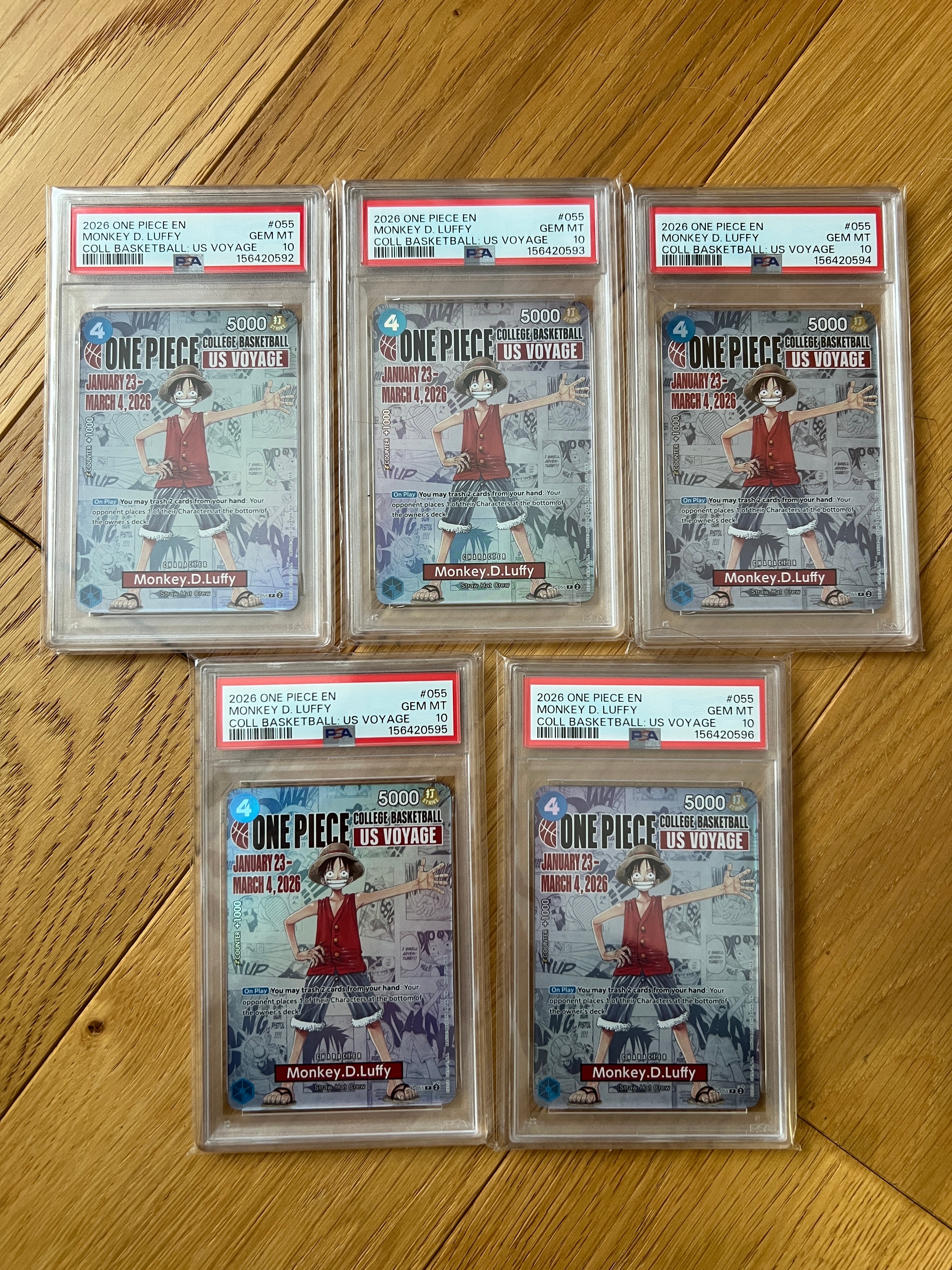 モンキー・D・ルフィ:P (開封済) [P-055]【英語版】(プロモーションカード「ワンピース カレッジ バスケットボール:USボヤージュ」)