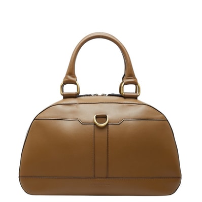バーバリー ノバチェック ハンドバッグ ブラウン レザー レディース BURBERRY 【中古】