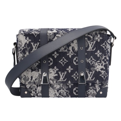 ルイヴィトン トランクメッセンジャーPM モノグラムタペストリー ショルダーバッグ M57282 ネイビー ユニセックス LOUIS VUITTON 中古