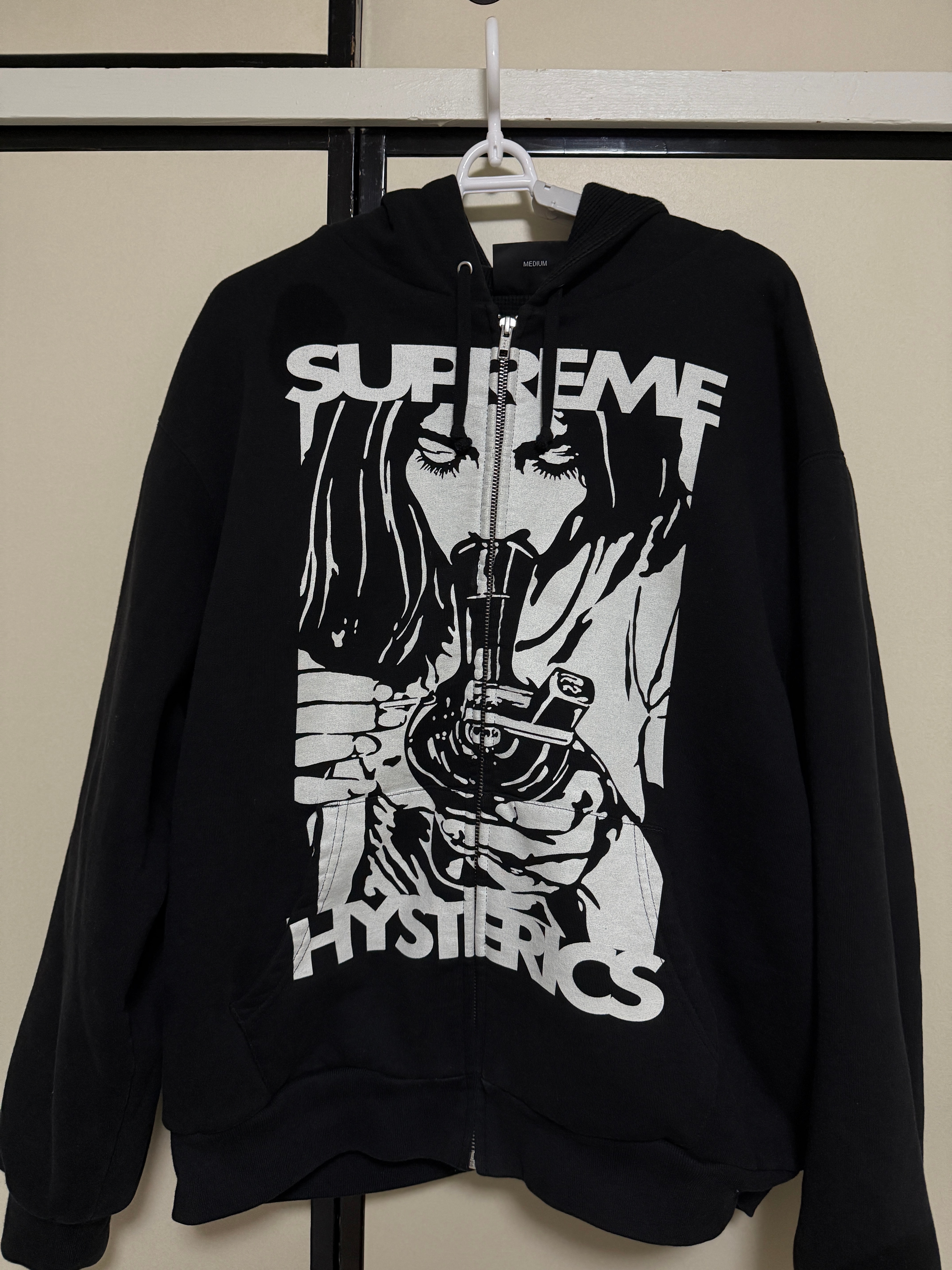 Supreme x HYSTERIC GLAMOUR Thermal Lined Zip Up Hooded Sweatshirt "Black"