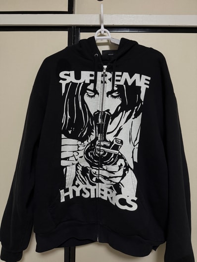 Supreme x HYSTERIC GLAMOUR Thermal Lined Zip Up Hooded Sweatshirt "Black"