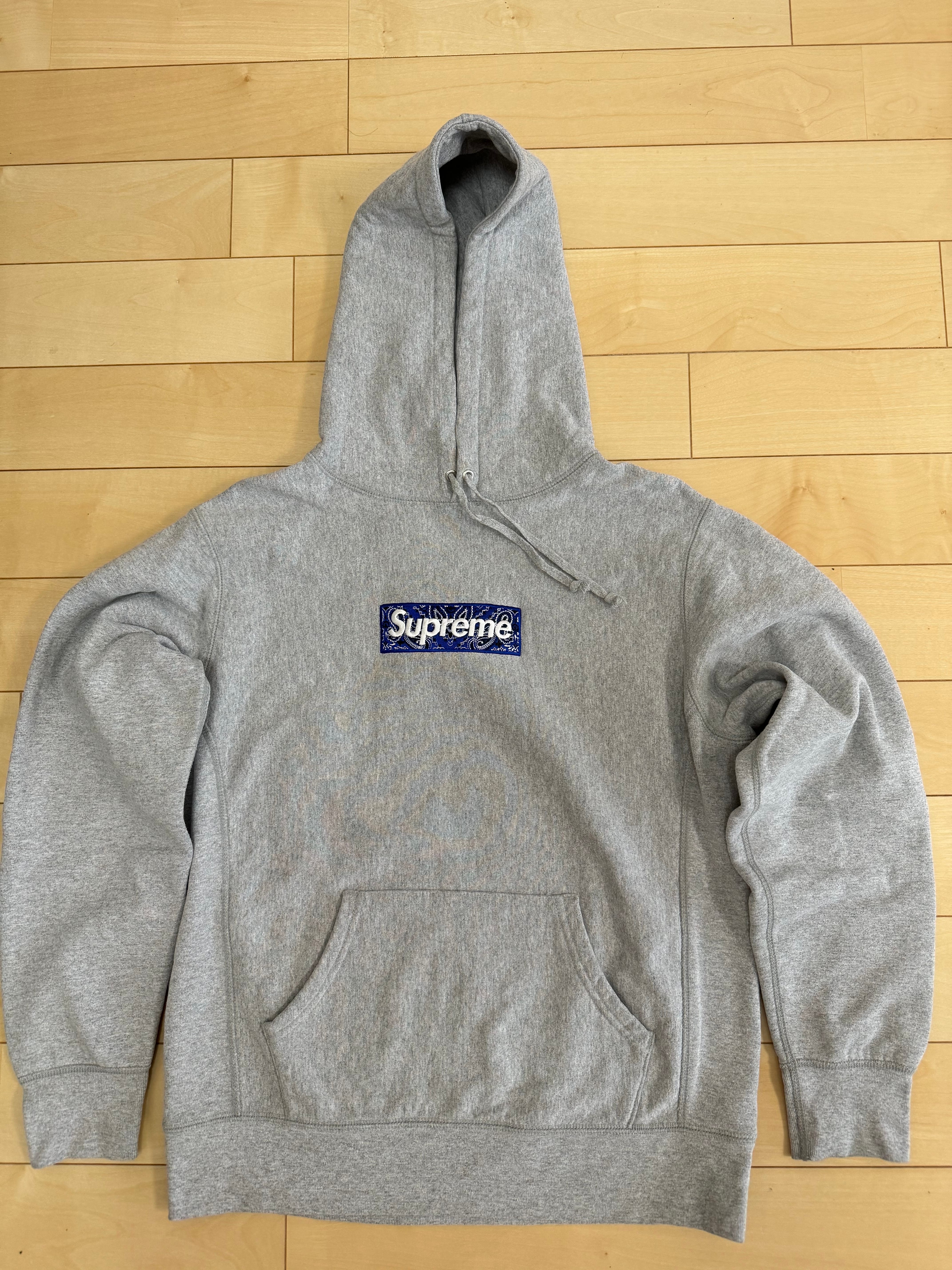 Supreme Bandana Box Logo Hooded Sweatshirt "Grey"