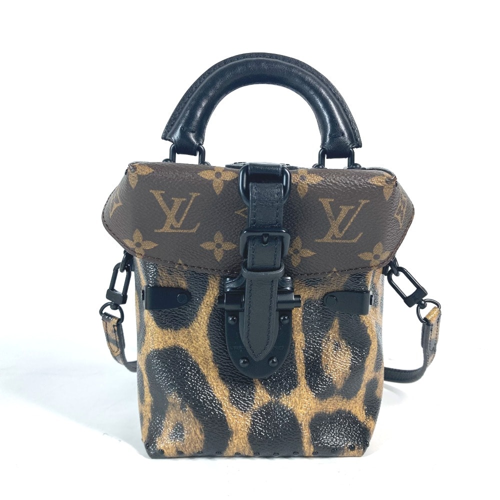 ルイヴィトン LOUIS VUITTON カメラボックス M43001 モノグラムリバース レオパード 2WAYバッグ ショルダーバッグ バニティバッグ バニティバッグ キャンバス ブラウン 美品