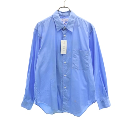 COMME des GARCONS SHIRT コムデギャルソンシャツ 未使用 フランス製 長袖 コットンシャツ S ブルー系