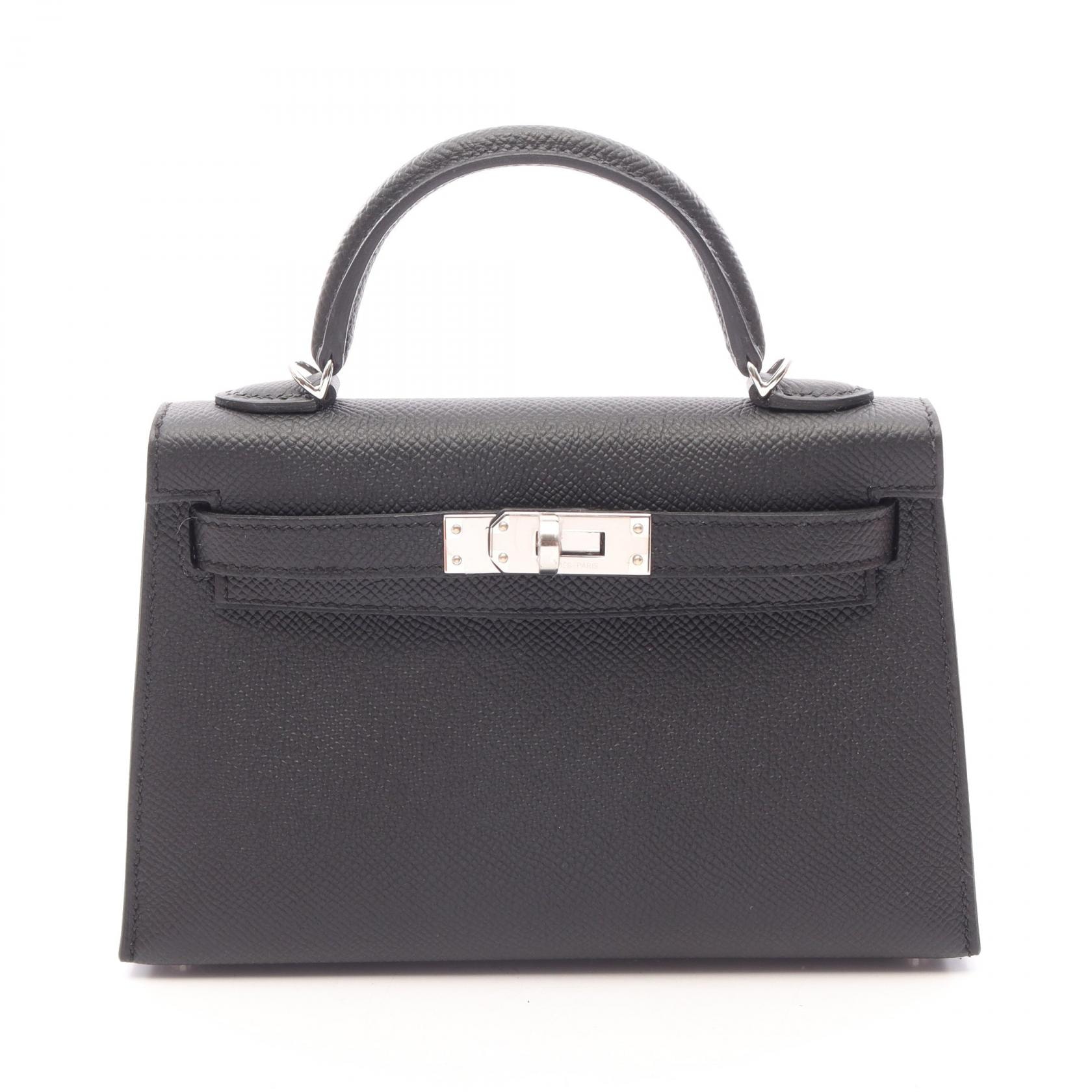 エルメス HERMES ミニケリー2 外縫い 2WAY ハンドバッグ バッグ ヴォーエプソン ヴォーエプソン レディース ブラック系 【中古】