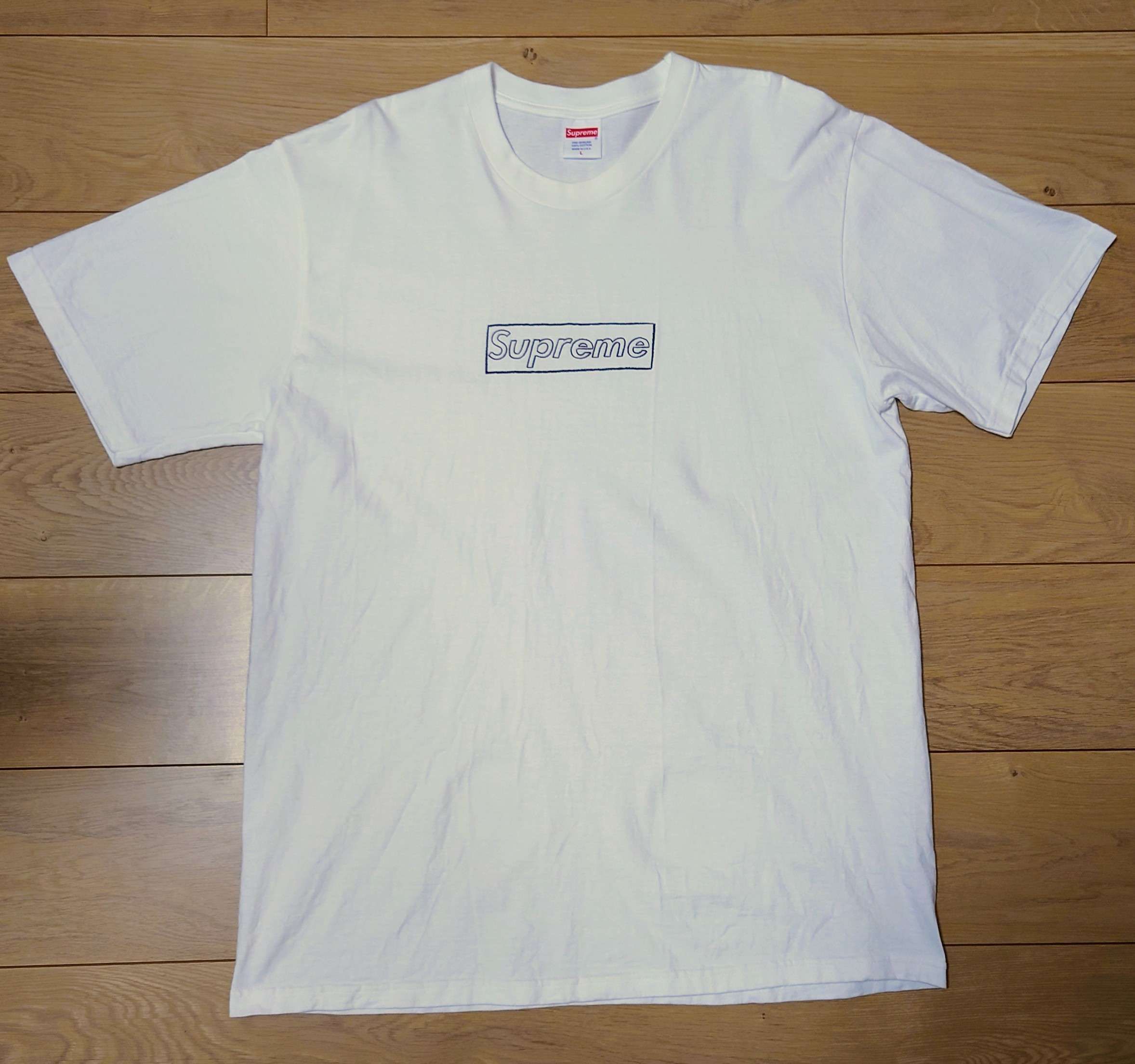 Supreme KAWS Chalk Logo Tee "White"