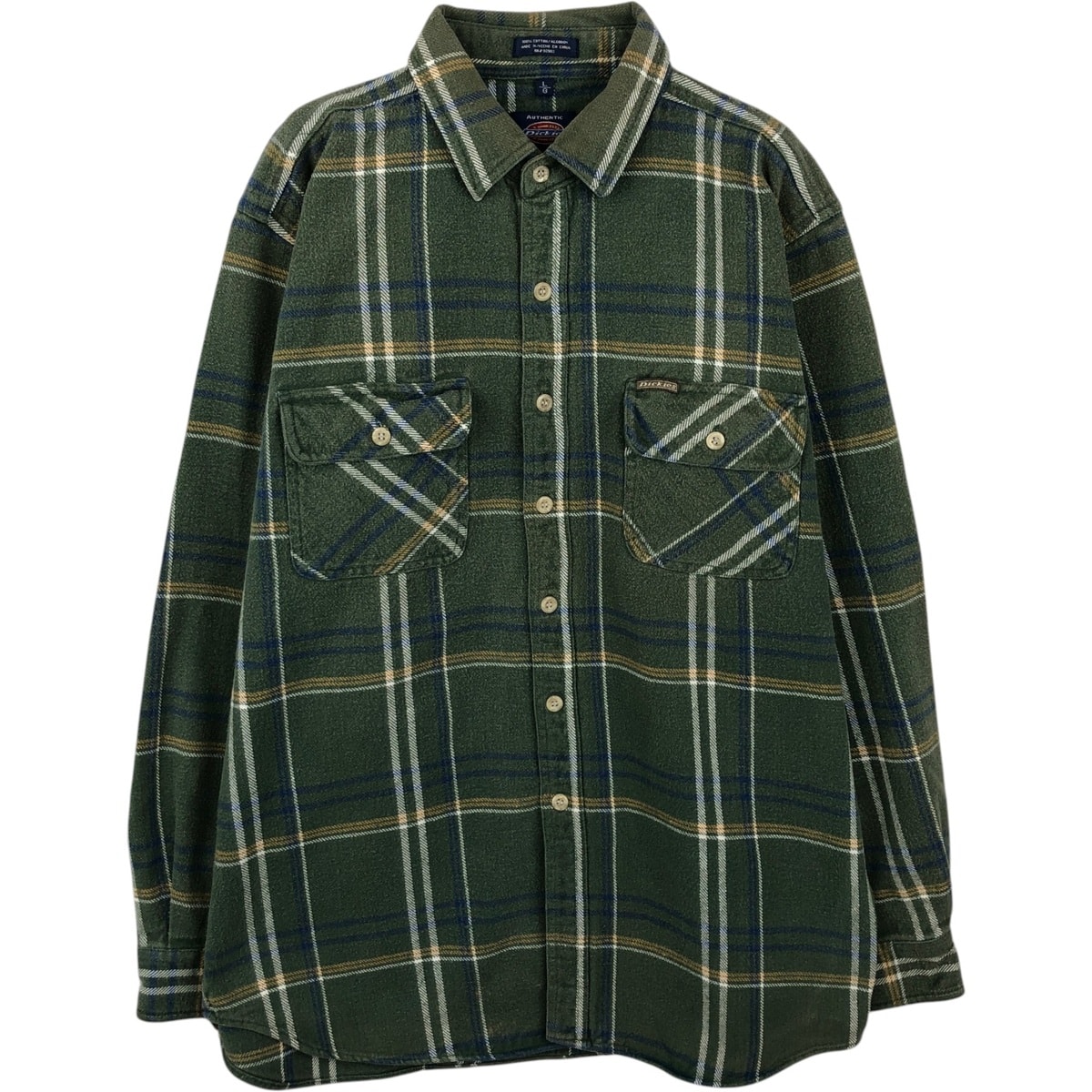 古着 ディッキーズ Dickies 長袖 フランネルチェックシャツ メンズL相当/eaa637650