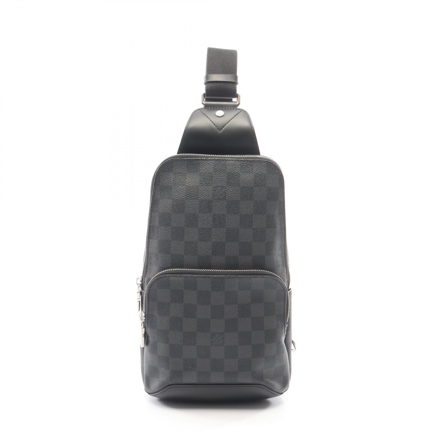 ルイ・ヴィトン LOUIS VUITTON アヴェニュー スリングバッグ ウエストバッグ ボディバッグ バッグ PVCコーティングキャンバス レザー ダミエ・グラフィット メンズ ブラック系 N41719 【中古】