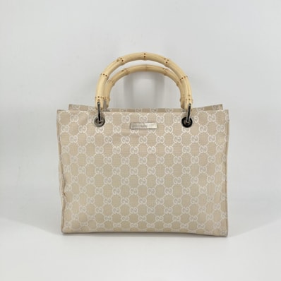 GUCCI(グッチ) バンブーライン レザー オールドグッチ 21016 ハンドバッグ ベージュ