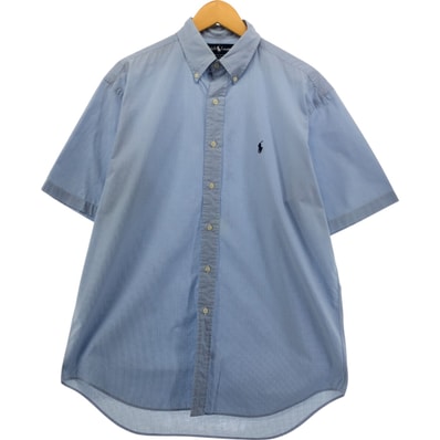 古着 ラルフローレン Ralph Lauren BLAKE ギンガムチェック 半袖 ボタンダウン チェックシャツ メンズM相当/eaa554926