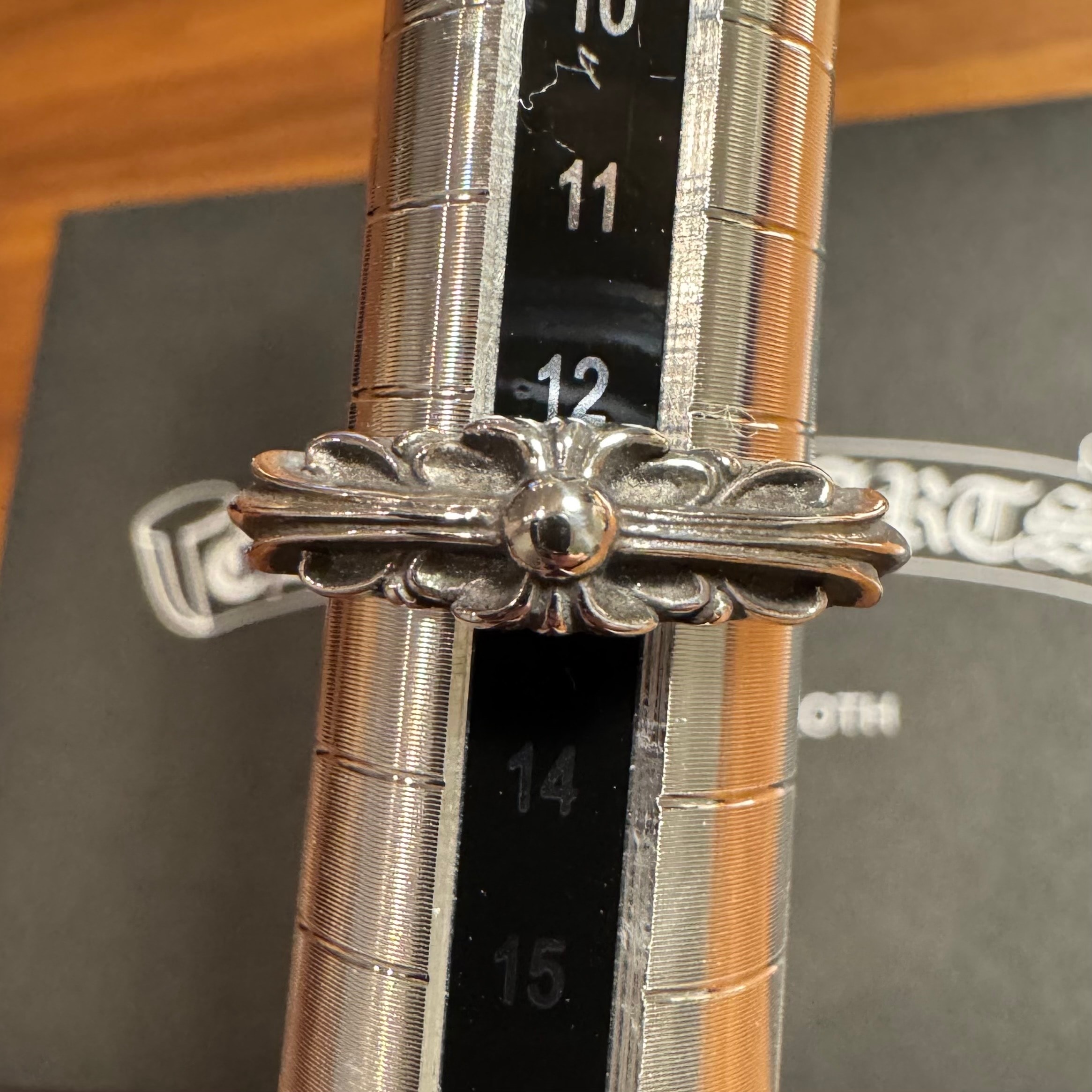 Chrome Hearts Baby Classic Ring W / Floral Cross "Silver"