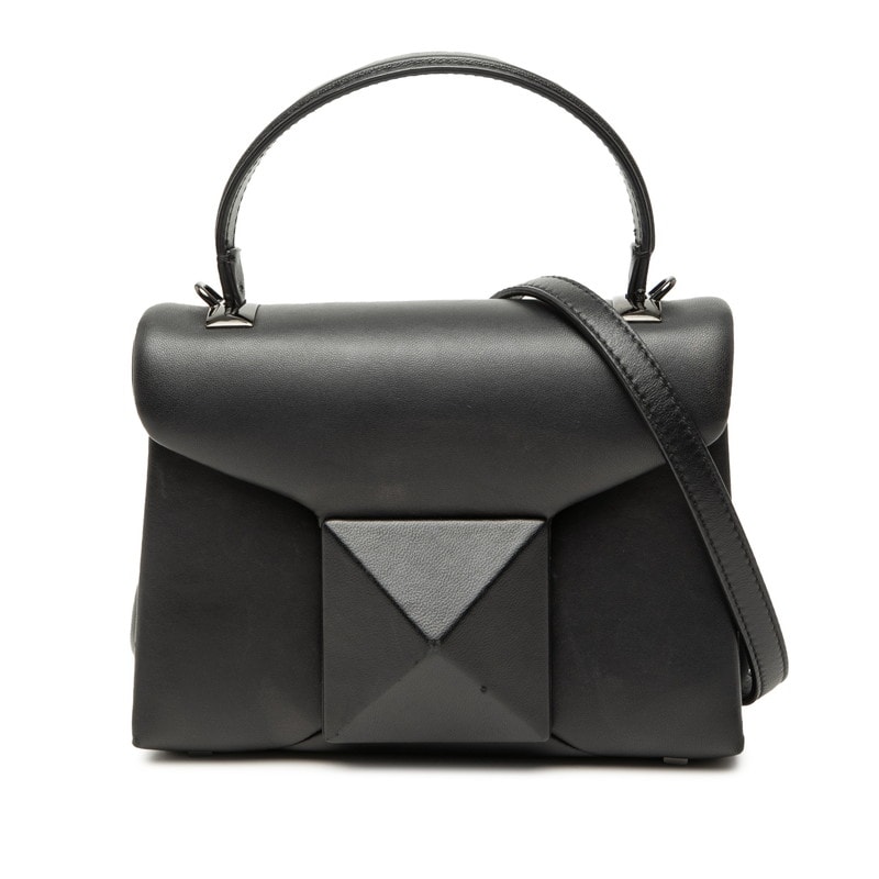 ヴァレンティノ ワンスタッズ ハンドバッグ ショルダーバッグ 2WAY ブラック レザー レディース VALENTINO 【中古】