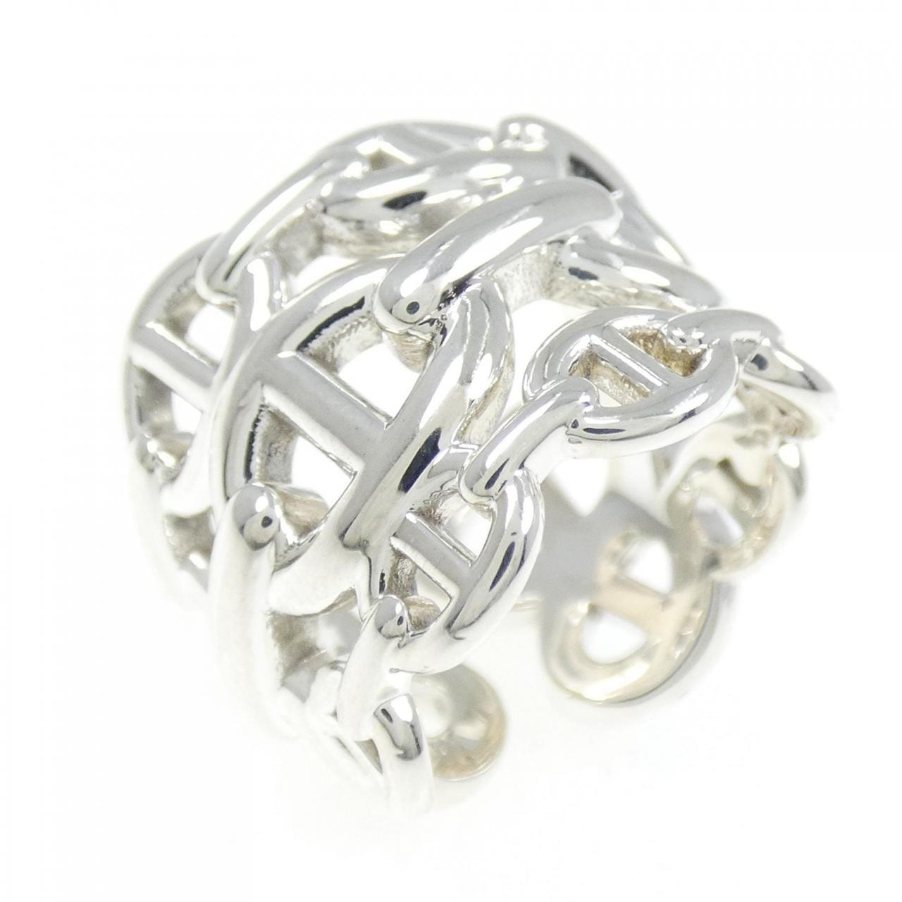 Hermes Chaine D'ancre Enchainee Ring GM Large Model "Silver"