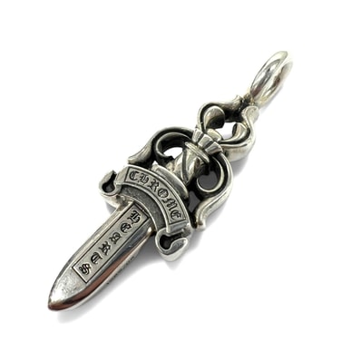CHROME HEARTS 希少 美品 クロムハーツ DBL DAGGER ダブルダガー ネックレストップ ペンダントトップ インボイス付属 クロス ABランク 中古 鑑定済 クロムアクセ