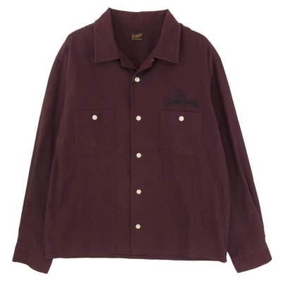 TENDERLOIN テンダーロイン T-BOWL SHT L/S 刺繡 ボーリング 長袖 シャツ パープル系 M【中古】