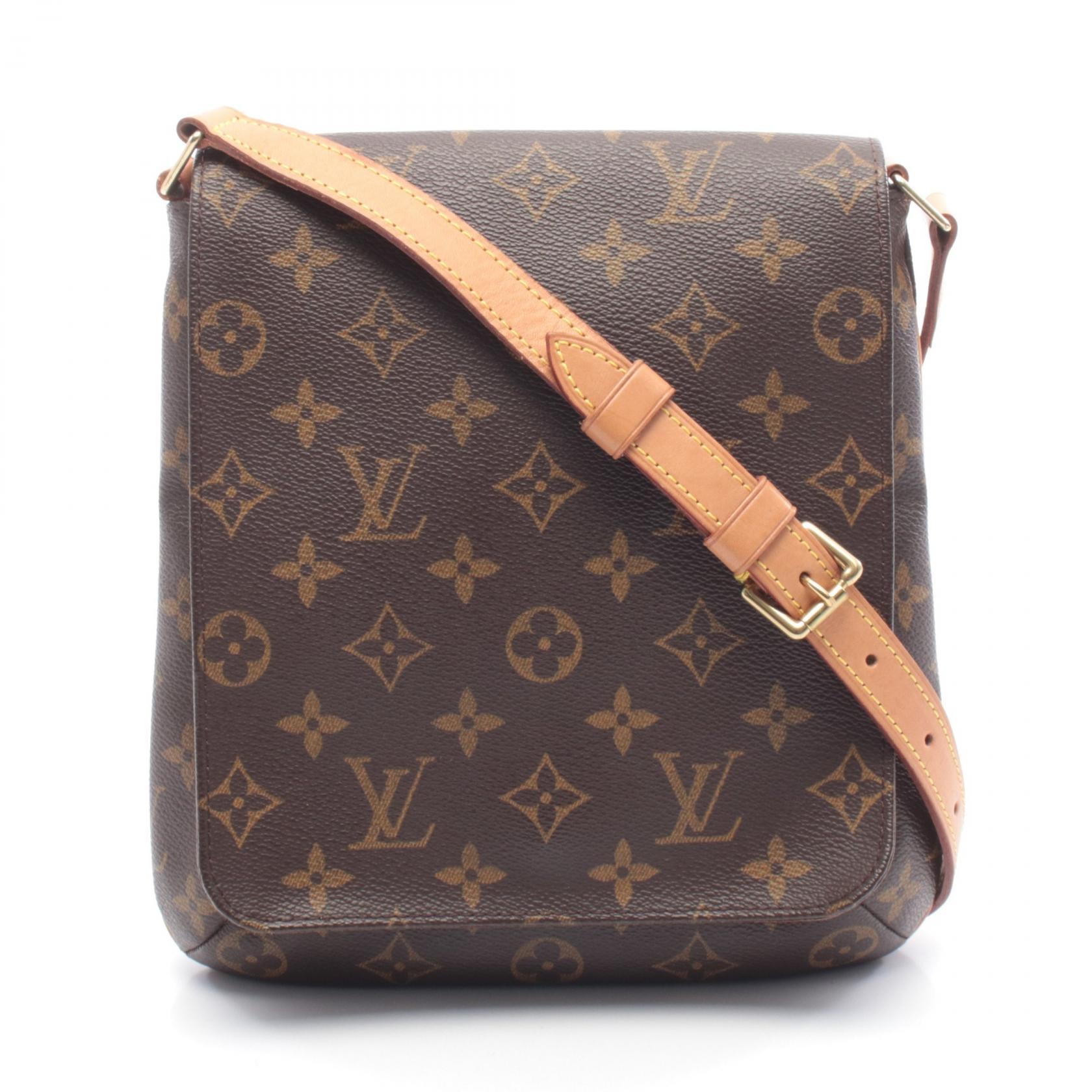ルイ・ヴィトン LOUIS VUITTON ミュゼットサルサ ショートストラップ ショルダーバッグ バッグ PVCコーティングキャンバス レザー モノグラム レディース ブラウン系 M51258 【中古】