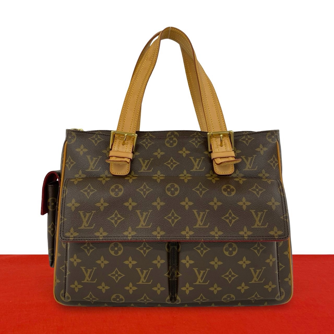 LOUIS VUITTON ルイヴィトン ミュルティプリ・シテ モノグラム レザー PVC トートバッグ ブラウン
 03152