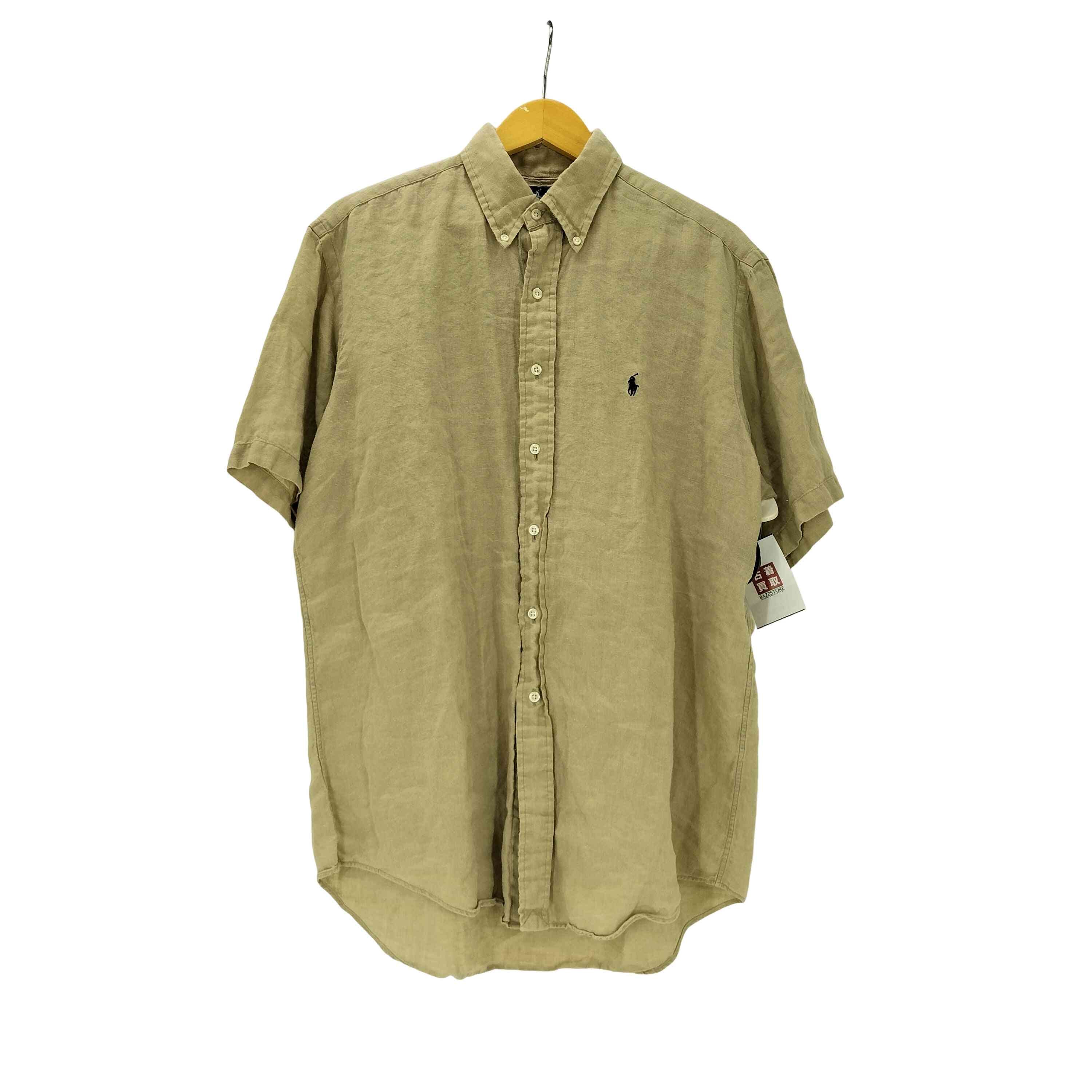 CLASSIC FIT ポニー 刺繍 S/S ボタンダウン リネン シャツ【1142442902333】