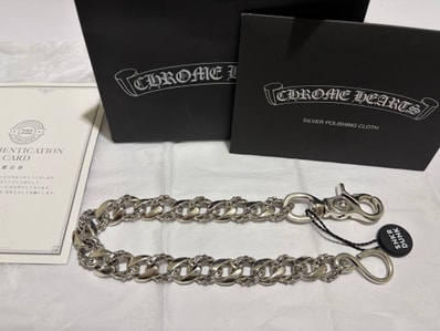 Chrome Hearts Fancy Link 1 Clip Wallet Chain Short "Silver"