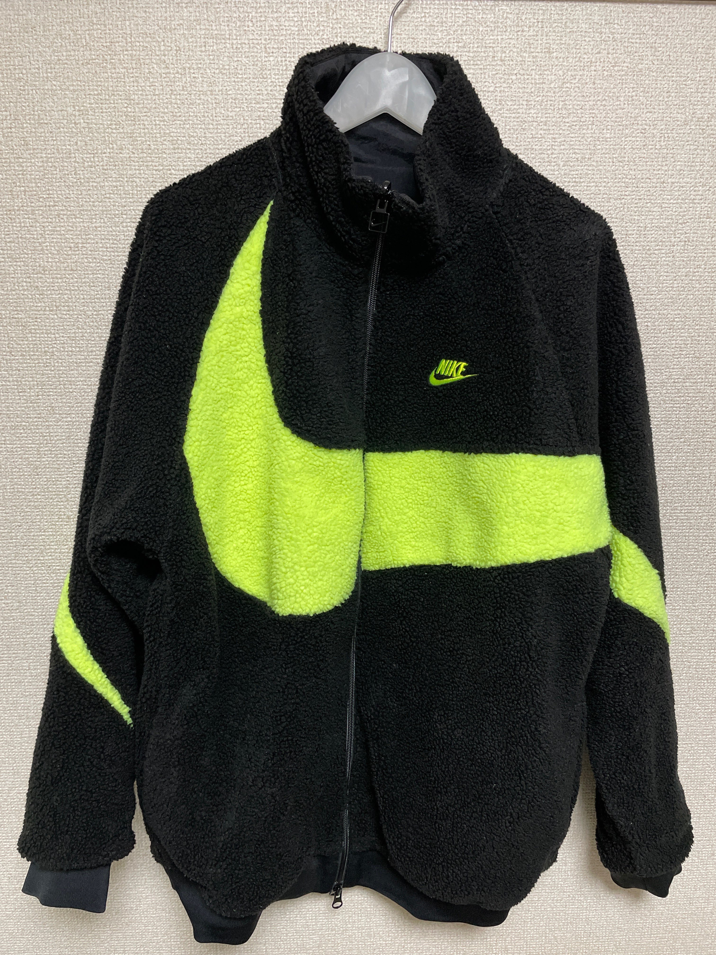Nike Big Swoosh Reversible Boa Jacket"Black Neon"