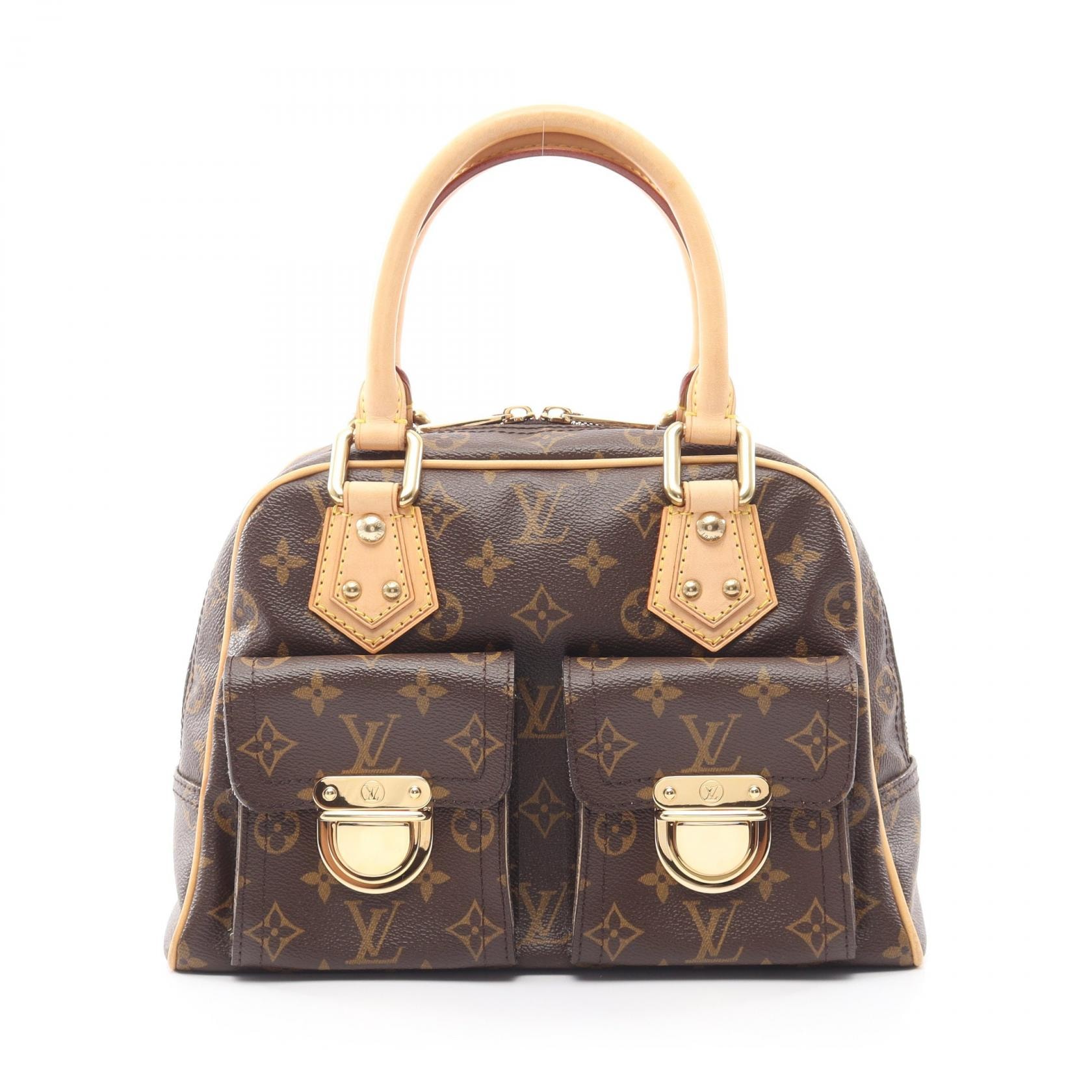 ルイ・ヴィトン LOUIS VUITTON マンハッタンPM ハンドバッグ バッグ PVCコーティングキャンバス レザー モノグラム レディース ブラウン系 M40026 【中古】